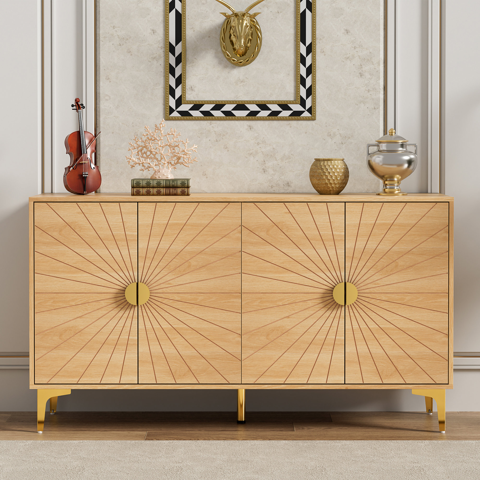 Mercer41 Zafiro 4 Doors Sun Line 55.1 Sideboard & Reviews | Wayfair